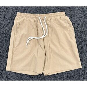 Manfinity Mens Small Brown Shorts With Drawstring And Elastic Waist